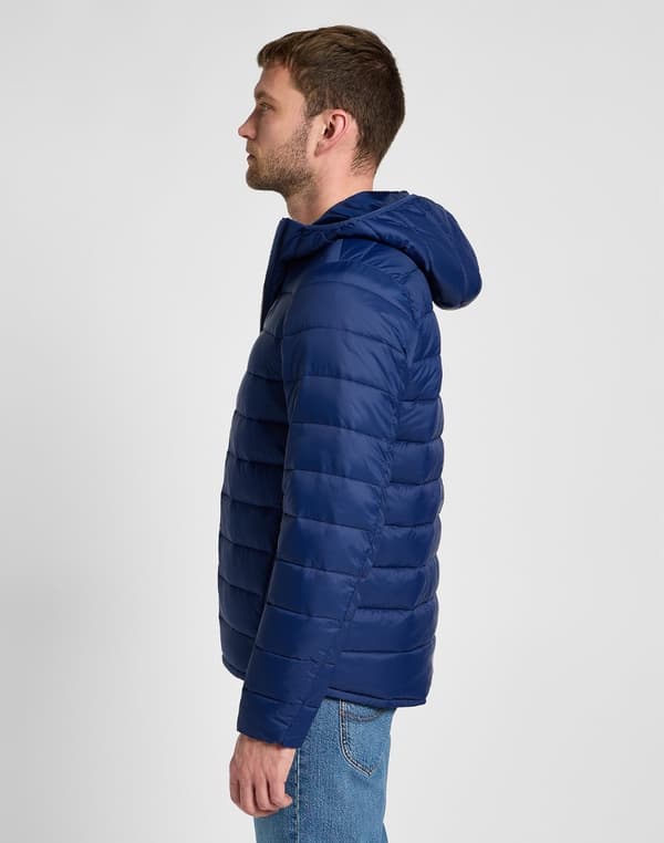 Lee PUFFER JACKA Marinblå LJUSMARINLJUS PUFFER JACKA MED HUVA S