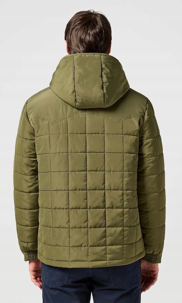 Wrangler TRANSITIONAL PUFFER Ivy Green GRÖN DUNJACKA MED HUVA L