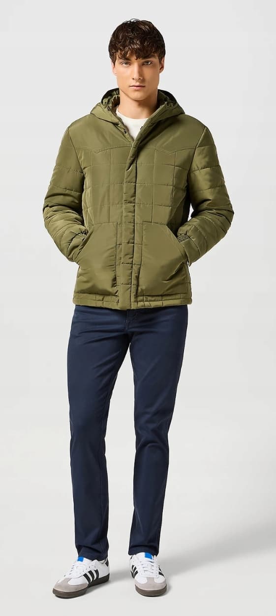 Wrangler TRANSITIONAL PUFFER Ivy Green GRÖN DUNJACKA MED HUVA L