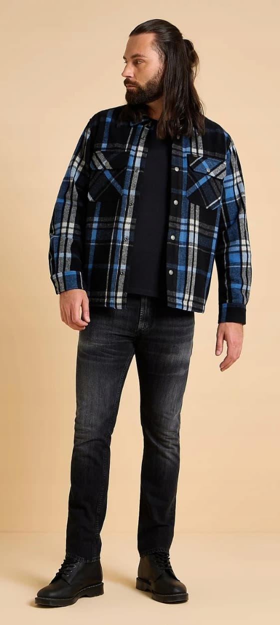 Lee 101 ULLÖVERSKJORTA PREMIUM ULLSKJORTAJACKA KATANA RUTIGT XL