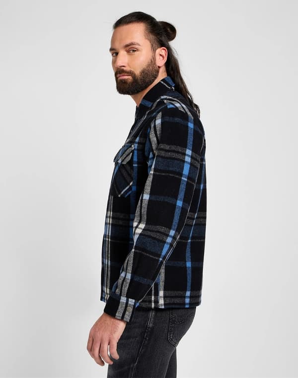Lee 101 ULLÖVERSKJORTA PREMIUM ULLSKJORTAJACKA KATANA RUTIGT XL