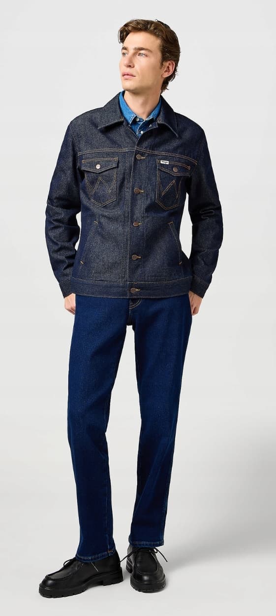 Wrangler NORMAL JAKKE Rinsed Night NAVY DENIM KATANA JAKKE XL