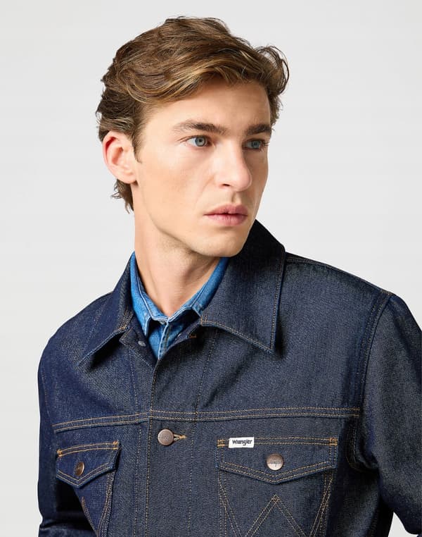 Wrangler NORMAL JAKKE Rinsed Night NAVY DENIM KATANA JAKKE XL
