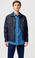 Miniatyrbillede 2 af 6: Wrangler NORMAL JAKKE Rinsed Night NAVY DENIM KATANA JAKKE XL