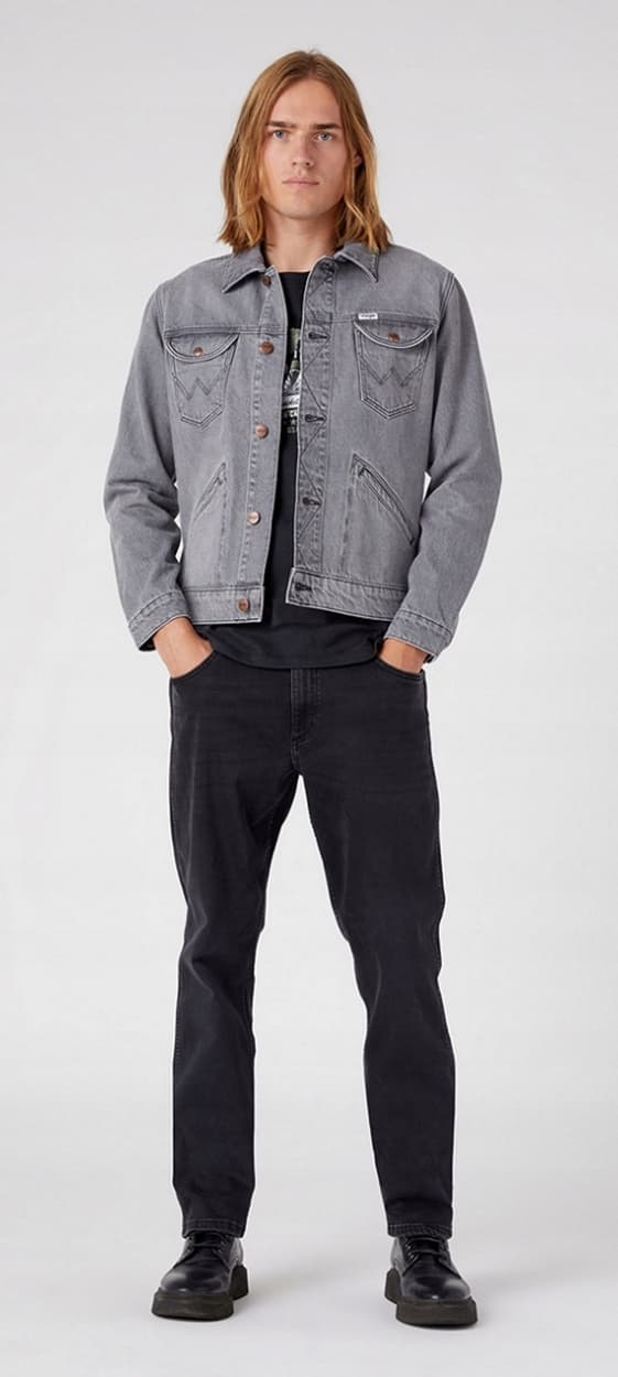 Wrangler ICONS 124MJ JACKA Bright Side GRÅ KATANA JACKA DENIM XXL