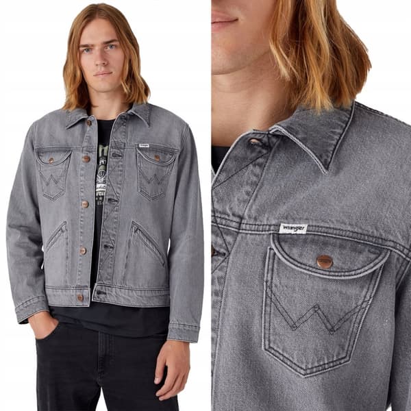 Wrangler ICONS 124MJ JAKKE Bright Side GRÅ KATANA JAKKE DENIM XXL