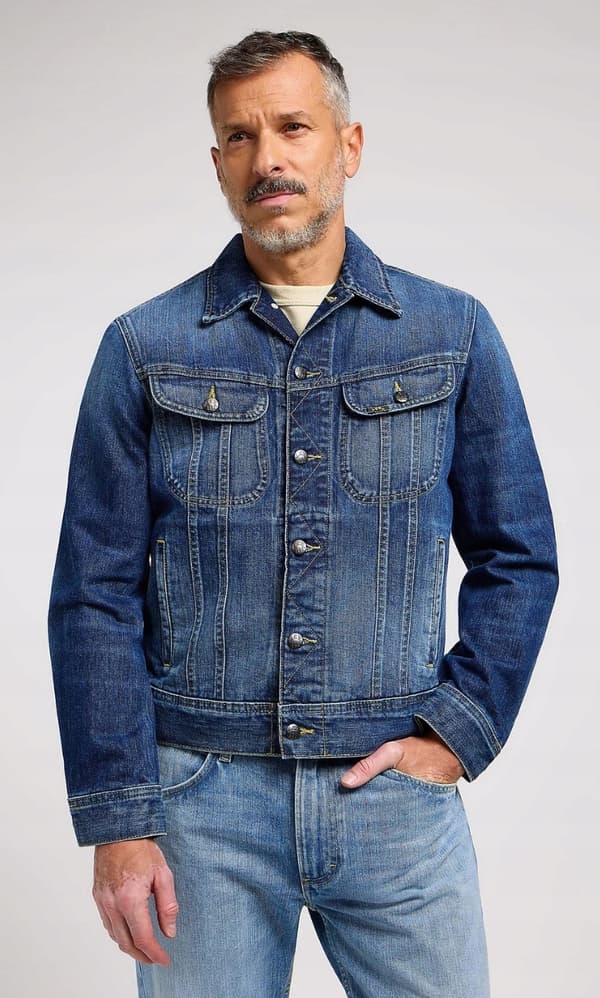 Lee 101 RIDER JACKA MidDark PREMIUM KATANA JACKA DARK DENIM VANLIG XXL