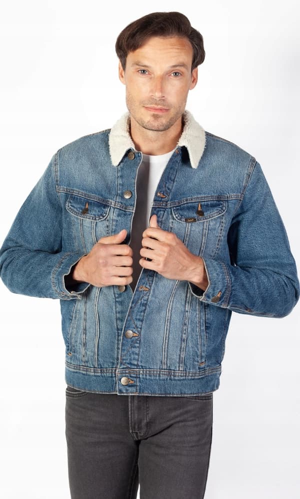Lee SHERPA JACKET Medium INSULATED KATANA DENIM ON BEAR REGULAR FIT M