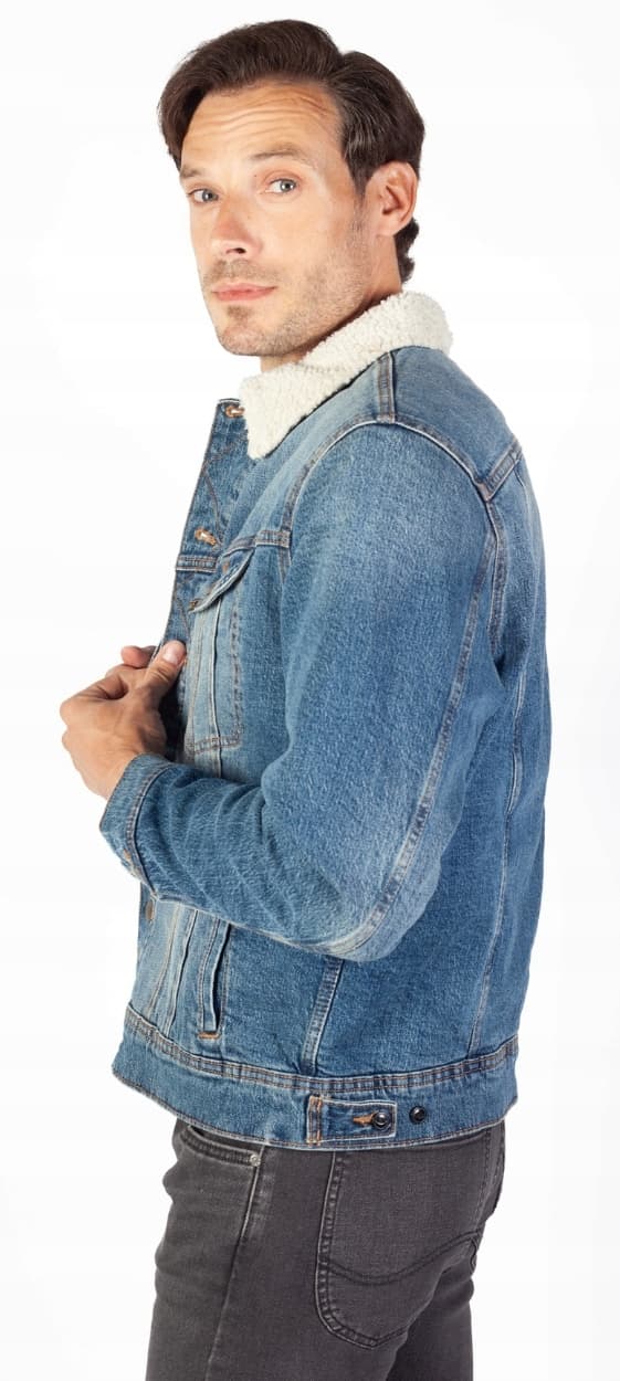 Lee SHERPA JACKET Medium INSULATED KATANA DENIM ON BEAR REGULAR FIT M