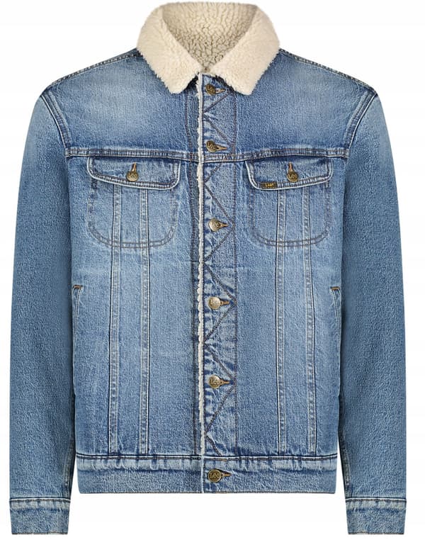 Lee SHERPA JACKET Medium INSULATED KATANA DENIM ON BEAR REGULAR FIT M