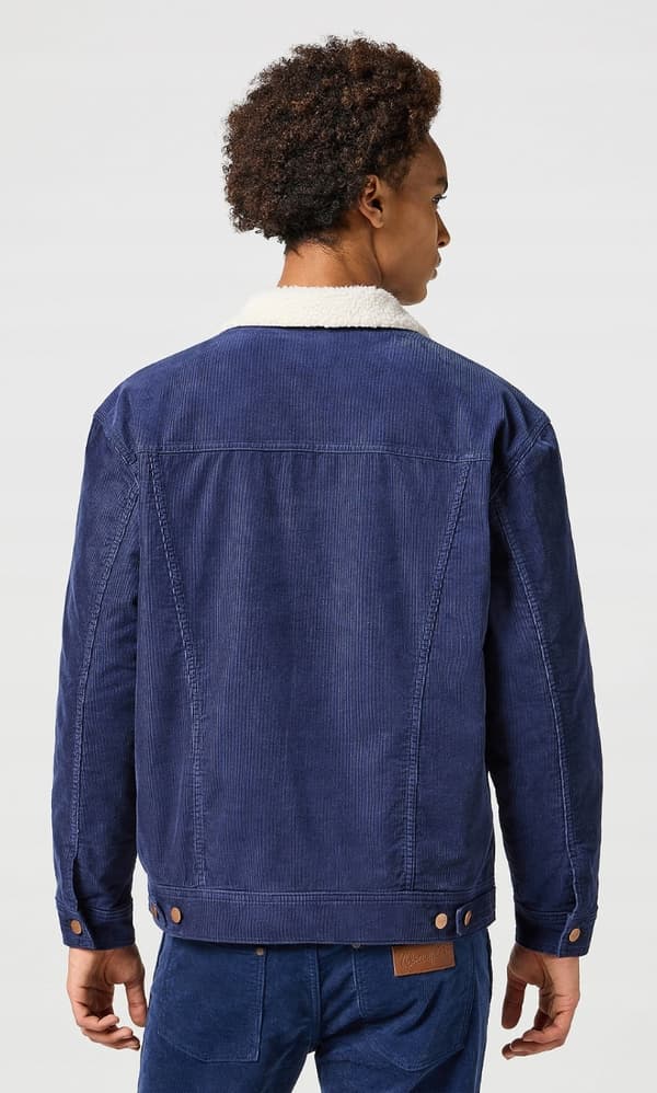 Wrangler SHERPA JAKKE Sort Iris MARINEBLÅ FLODSEL VATTERT KATANA M