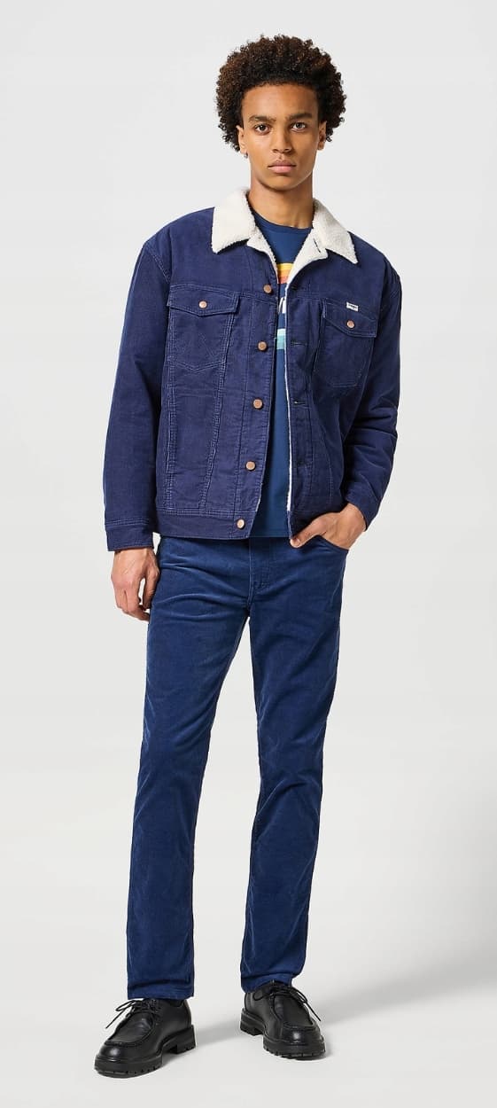 Wrangler SHERPA JAKKE Sort Iris MARINEBLÅ FLODSEL VATTERT KATANA M