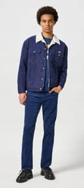 Miniatyrbillede 5 af 7: Wrangler SHERPA JAKKE Sort Iris MARINEBLÅ FLODSEL VATTERT KATANA M