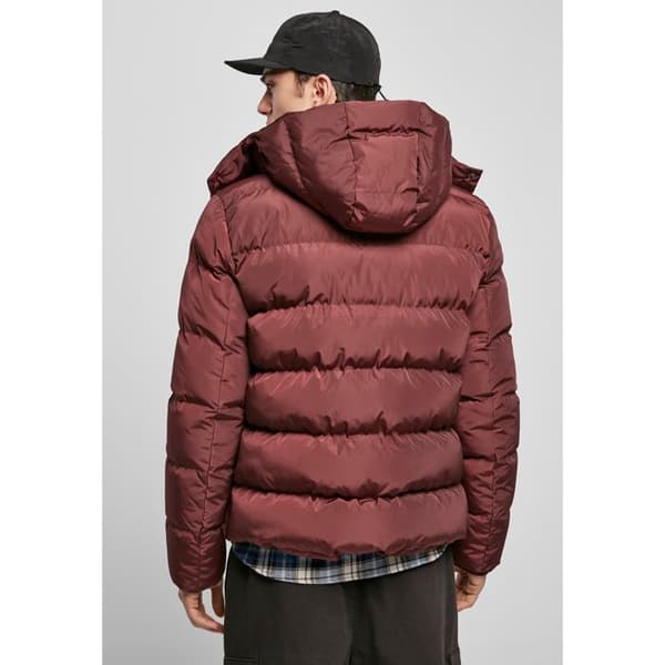 Väst - Urban Classics - Huva Puffer - Bordeaux - Unisex - Stora storlekar