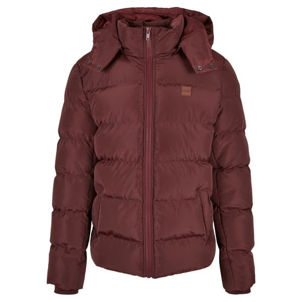 Väst - Urban Classics - Huva Puffer - Bordeaux - Unisex - Stora storlekar