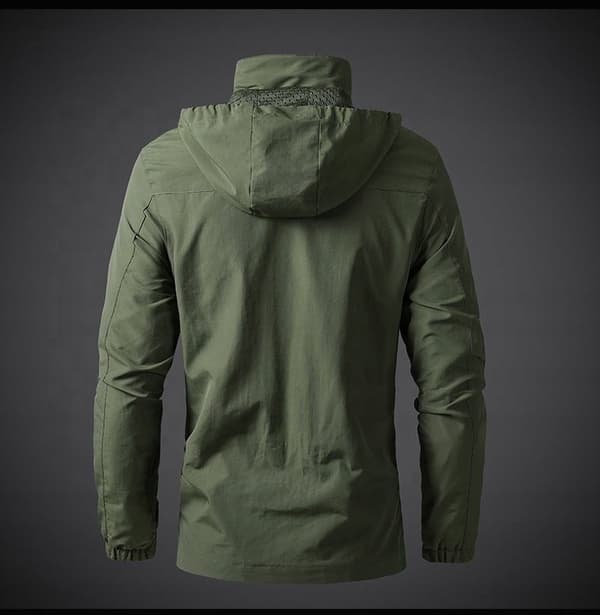 HERRE REGNJAKKE Softshell KHAKI Vandtæt VINDJAKKE størrelse L