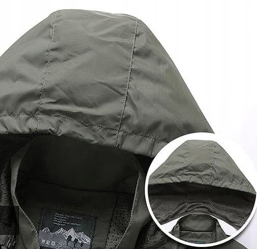 HERRE REGNJAKKE Softshell KHAKI Vandtæt VINDJAKKE størrelse L