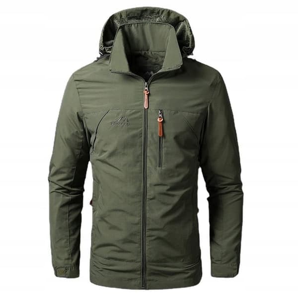 HERRE REGNJAKKE Softshell KHAKI Vandtæt VINDJAKKE størrelse L