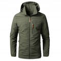 Miniatyrbillede 1 af 11: HERRE REGNJAKKE Softshell KHAKI Vandtæt VINDJAKKE størrelse L