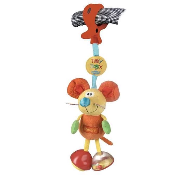 Playgro Leksak för Barnvagn Mus Clip Clop, Från Födelset, Dingly Dangly Mimsy, Orange/Mångfärgad, 40144 - 720113