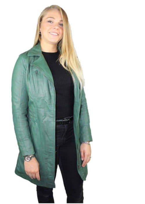 Jacka - perfecto - bomber Urban 5884 - UR1321 - Janice Läder för Dam | Elegant mjuk lammskinnsjacka, lång modell