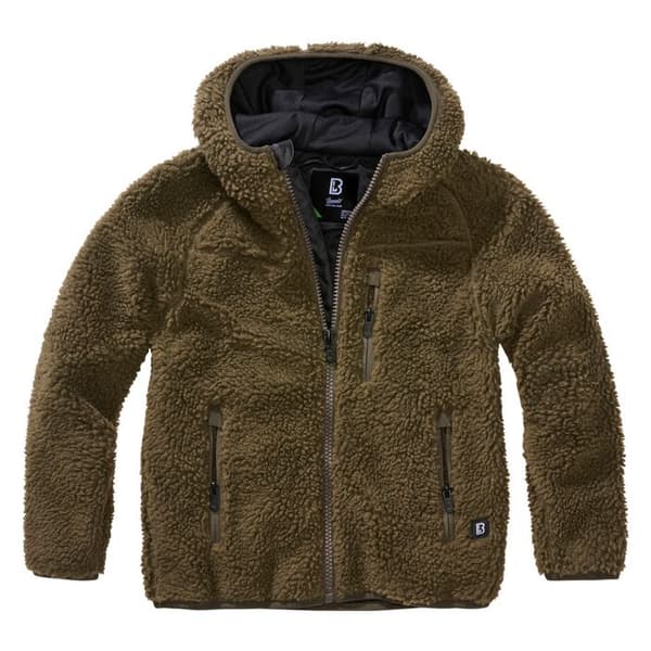 Fleecejacka barn - Brandit - Teddy - Olive - Långärmad - Andningsbar
