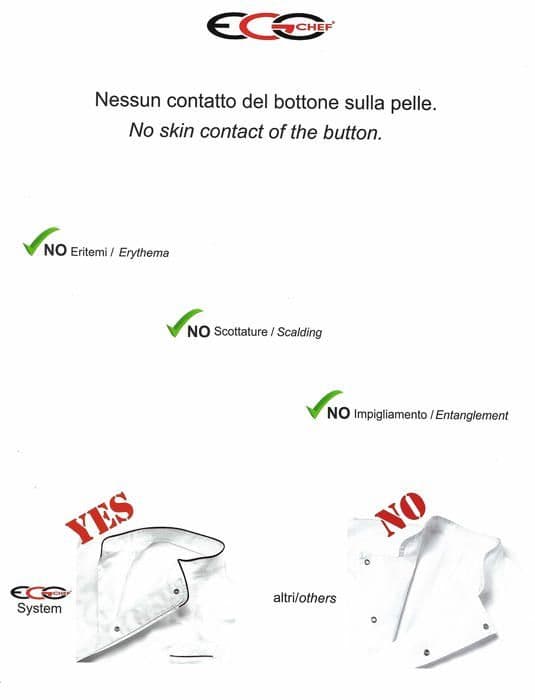 Blouson professionell Egochef - Kockjacka med långa ärmar 100 % mikrofiber