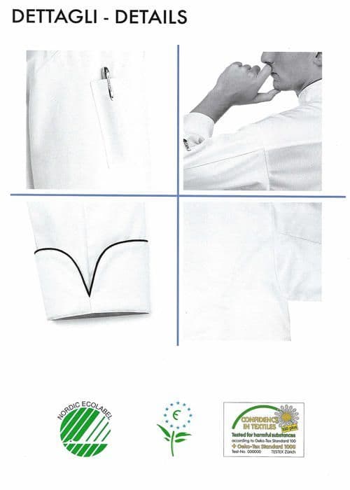 Blouson professionell Egochef - Kockjacka med långa ärmar 100 % mikrofiber