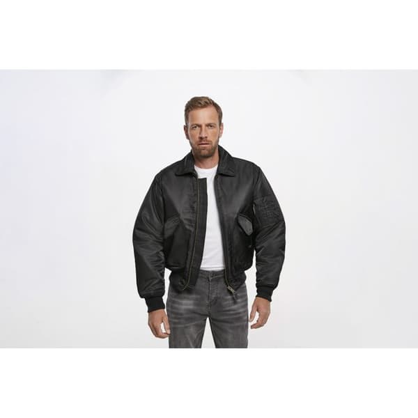 Blouson - Brandit - CWU - Vattentät nylon - Fleecefoder - Svart färg
