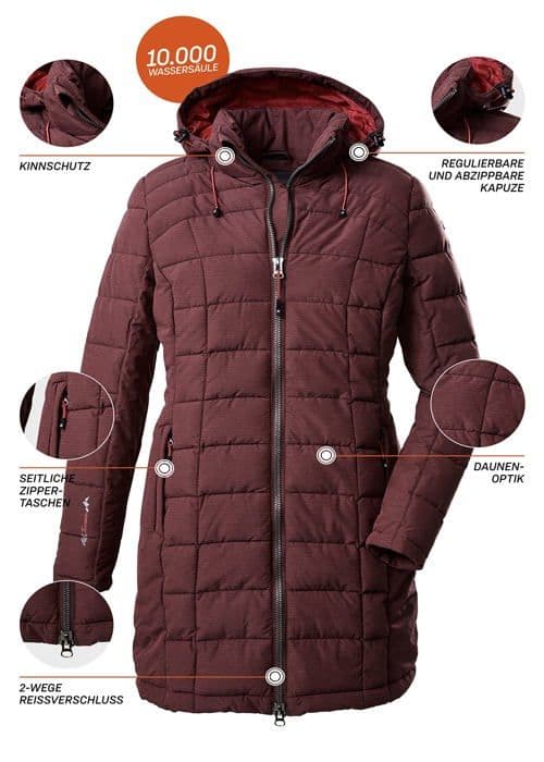 Killtec Parka - 35618-000 - Skane Wmn Quilted Prk Down Parka med Zip Hood Damer