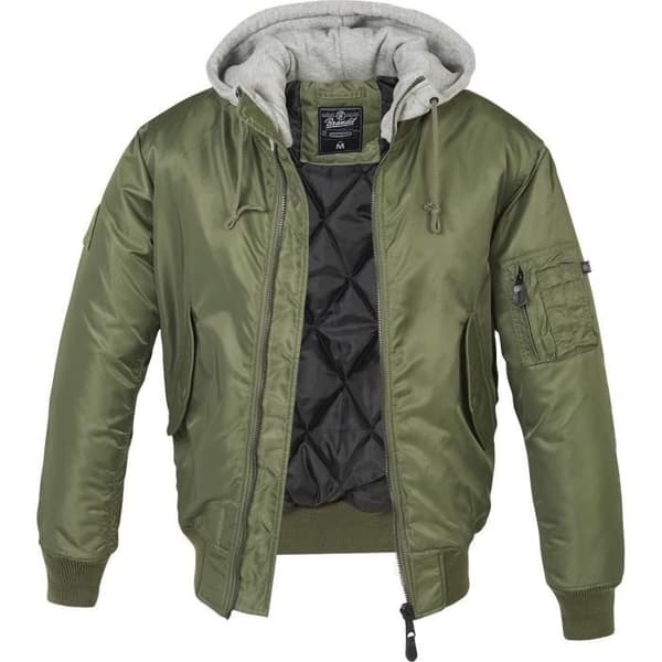 MA1 Bomber Warm Hood Jacket - BRANDIT - Olive - Herr
