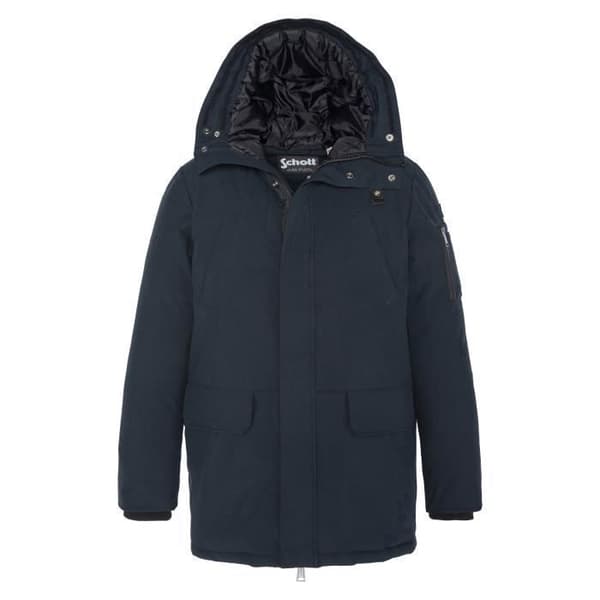 Parka - Schott NYC - Nelson 20 - 100% polyester - Huva med konstpäls - Marinblå