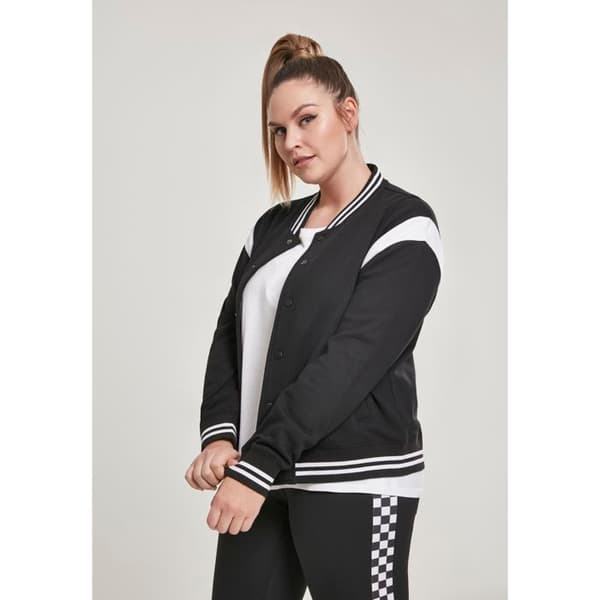 Teddyjacka - Urban Classic - Stora storlekar - Svart/Vit - Universitetstil - Sportig