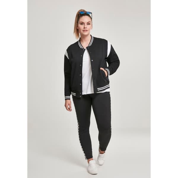Teddyjacka - Urban Classic - Stora storlekar - Svart/Vit - Universitetstil - Sportig