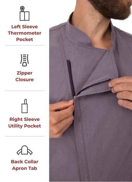 Professionell kockjacka - BCSZ009GRY2XL-GRY-2XL - Kockjacka för män