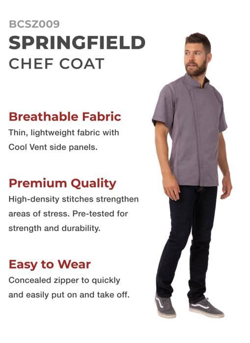 Professionell kockjacka - BCSZ009GRY2XL-GRY-2XL - Kockjacka för män