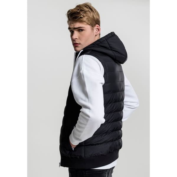 Jacka - URBAN CLASSICS - Bubble Hooded - Svart/Vit - Unisex - Vuxen
