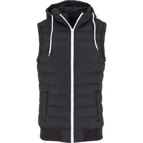 Jacka - URBAN CLASSICS - Bubble Hooded - Svart/Vit - Unisex - Vuxen