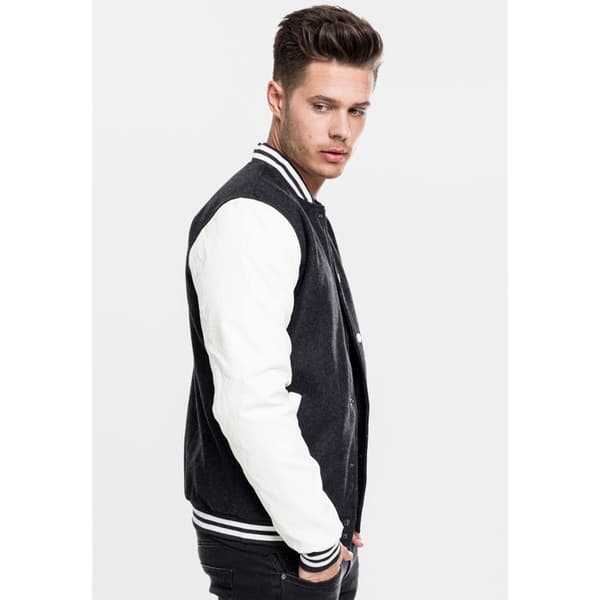 Teddyjacka - Urban Classics - Oldschool - Ull - Ärmar i konstläder - Slimmad