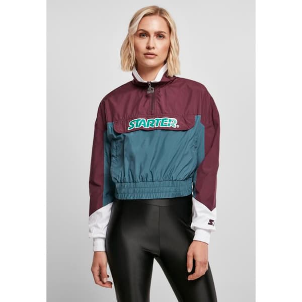 Vattentät jacka - Urban Classics - Starter Colorblock - Dam - Multisport - Mörkröd/Teal blå