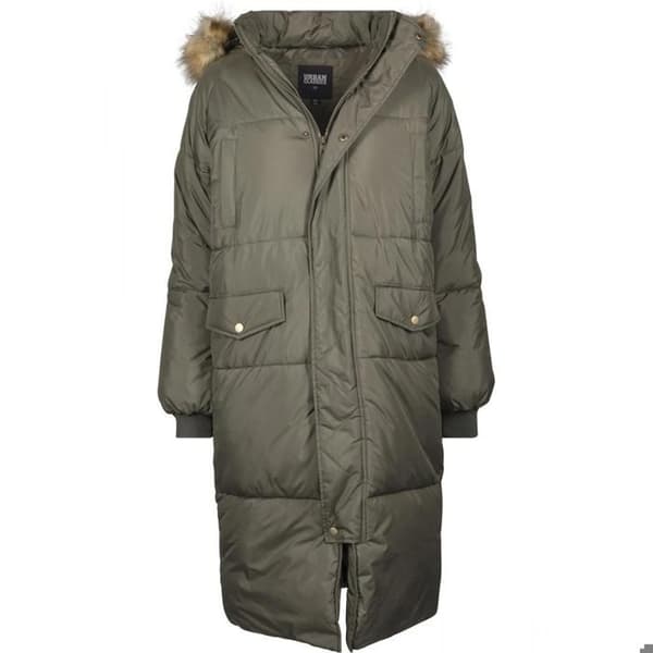 Parka dam - Urban Classics - Fuskpäls Pufferjacka - Lång - Svart - Bekväm och stilren