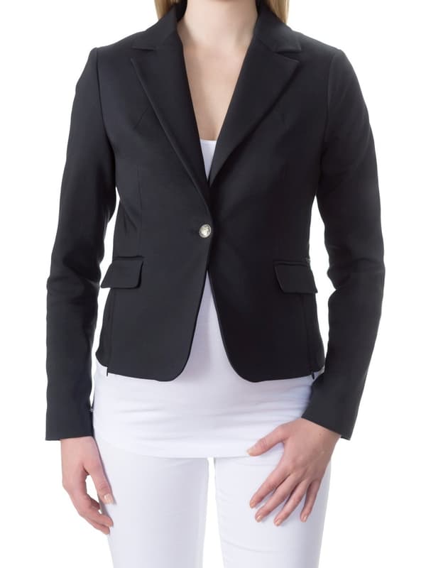 Dame graviditetsblazer glat sort navle Maternity
