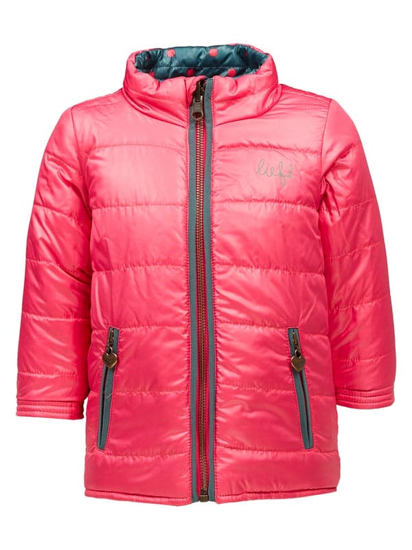 Efterårsjakke til piger, dobbeltsidet, grøn, pink, Lief