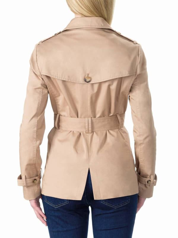 Dam vårkappa med skärp i beige, navelmönster, gravid