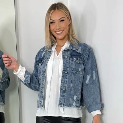 Ripped denim jacket - 3 sizes S-L