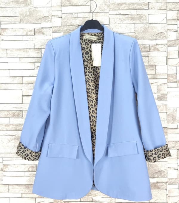 Chic blazer with leopard lining - several colors - one-size 38-42
