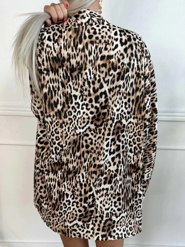 Agélii Fashion - Open thin blazer - leopard print - one-size 38-44