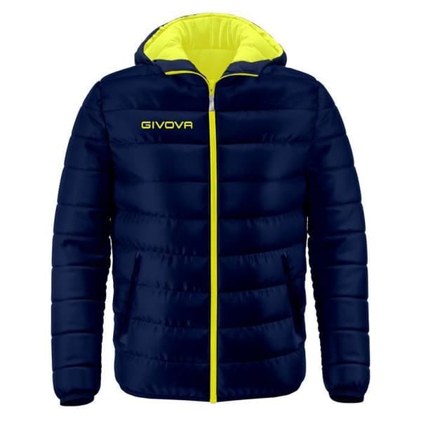 Doudoune - Givova - Olanda - Mörkblå/gul fluorescerande - 100% polyester - Vuxen man