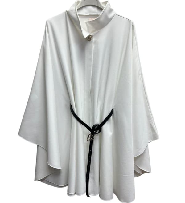 Poncho i flytande tyg med skärp - flera färger - one size 36-44