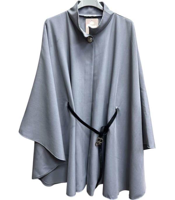 Poncho i flytande tyg med skärp - flera färger - one size 36-44